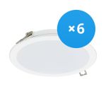 Mehrfachpackung 6x Philips LED Deckenstrahler DN065B Metall Weiß 19W 2000lm 110D - 830  | 225mm - Ausschnitt 200mm - IP20