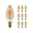 Mehrfachpackung 10x Philips MASTER Value LED Kerze E14 Vintage Fadenlampe Gold 2.5W 136lm - 927  | Höchste Farbwiedergabe - Dimmbar - Ersatz für 25W