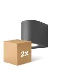 Pack duo D'Lite Applique Murale Vossem Aluminium Noir | Convient pour 1x GU10