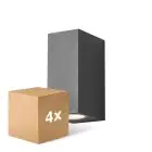 Lot 4x D'Lite Applique Murale Vrebos Aluminium Noir | Convient pour 2x GU10